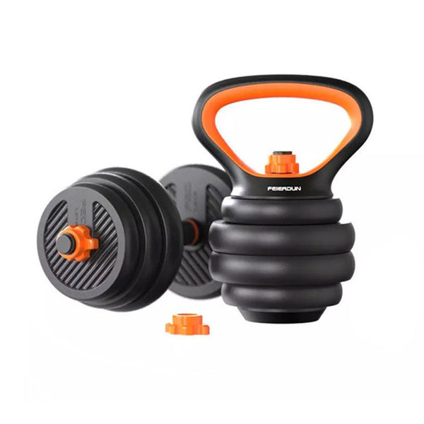 Dumbbells, Kettlebells, Barbells, Six-In-One.